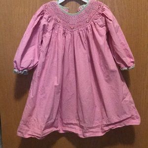 Petit Ami smock bishop pink dress